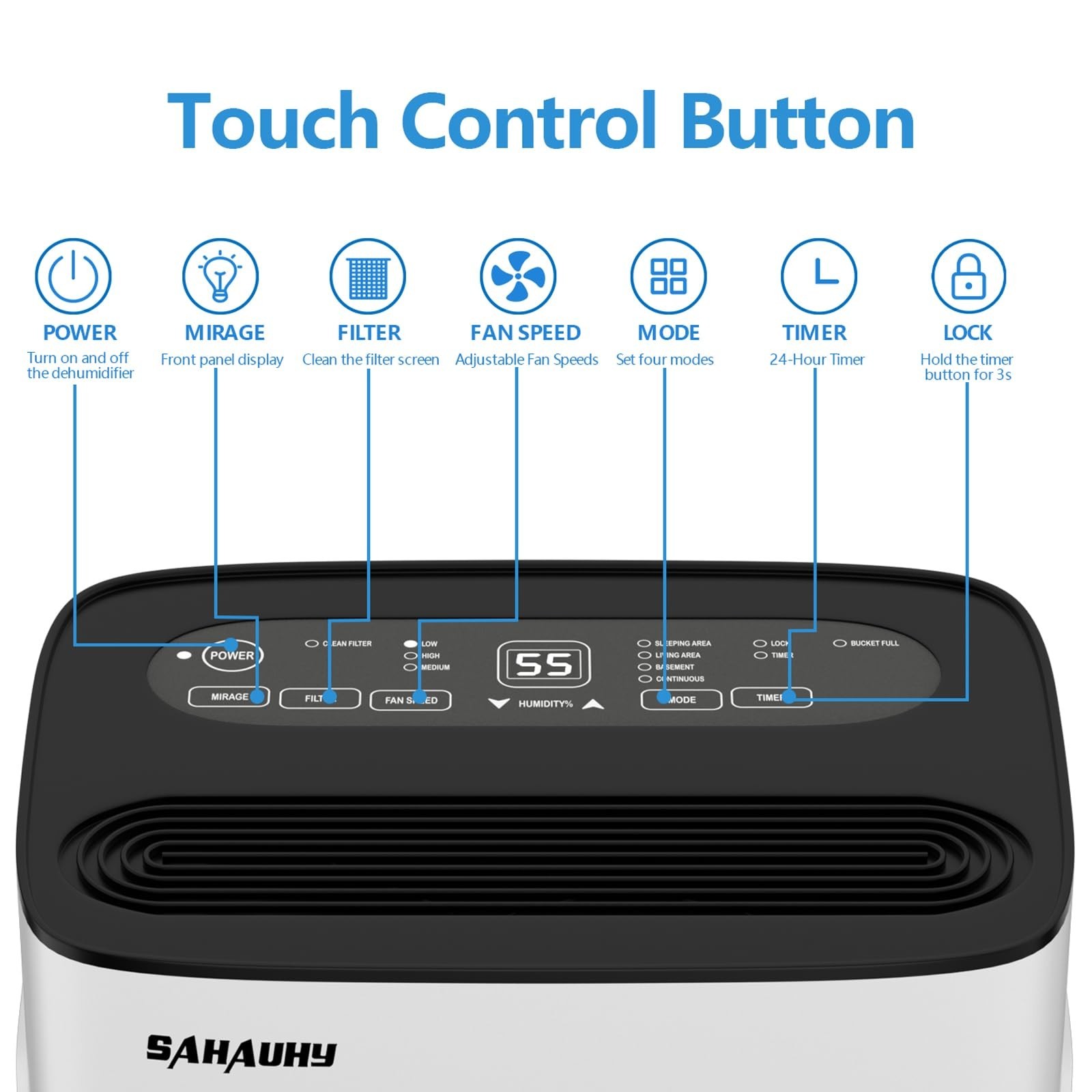80 Pints Dehumidifier for Basement,5,200 Sq. Ft Dehumidifier | With Timer Aut...