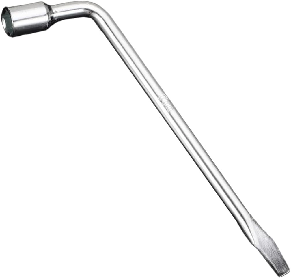 17mm Car Spare Tire Lug Wrench, L Type Automotive Tire Replacement Tool with Hex