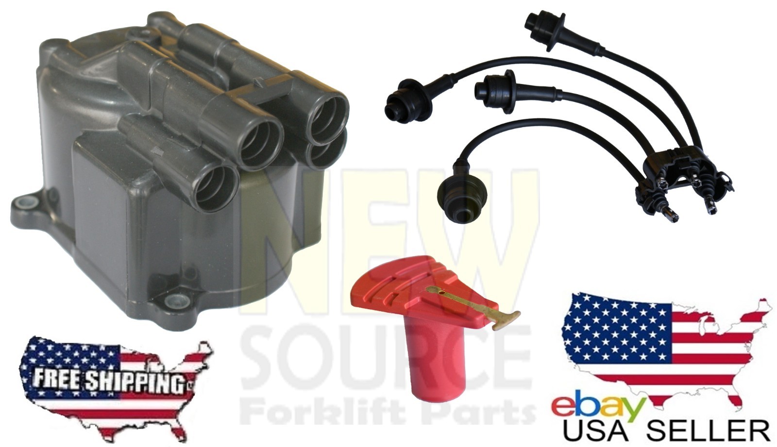 90919-22132 TOYOTA FORKLIFT 4Y  TUNE UP KIT IGNITION  CAP ROTOR WIRES + BRACKET