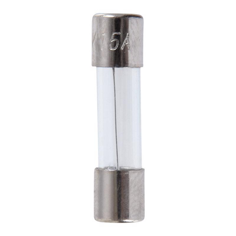 Jandorf 60690 15A 125V 150A Glass Cartridge Fast-Acting Fuse 5 Dia. x 20 L mm.