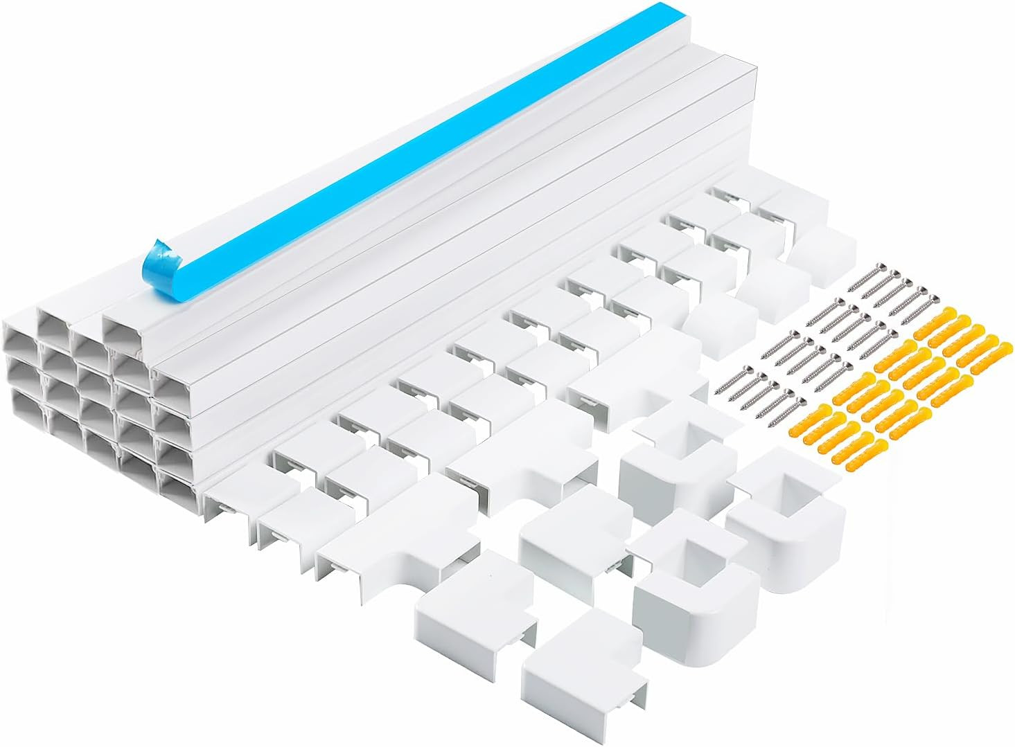 Cord Hider 315 Inch Cable Cover Raceway Kit 20 Pack White