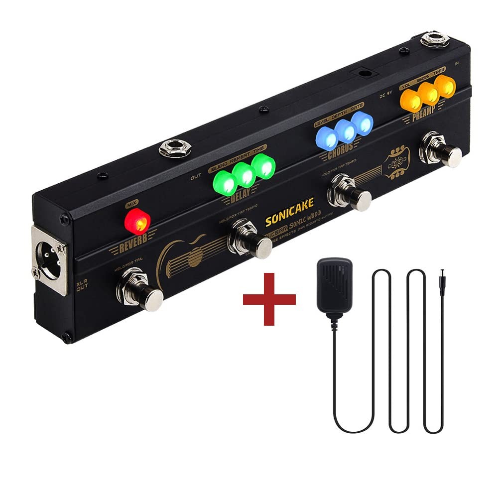 SONICAKE Acoustic Pedal Guitar Effect Acoustic Pedal Multi Effects Preamp Cho