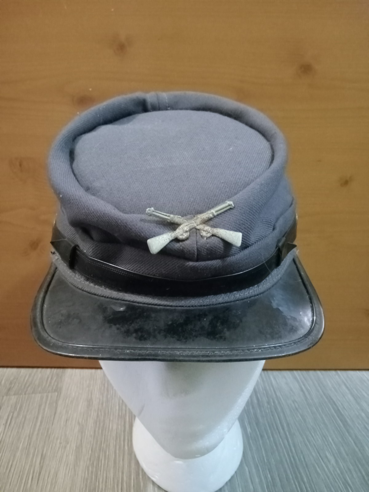 Vintage Civil War Reenactment Confederate CSA Grey Hat Cap Small