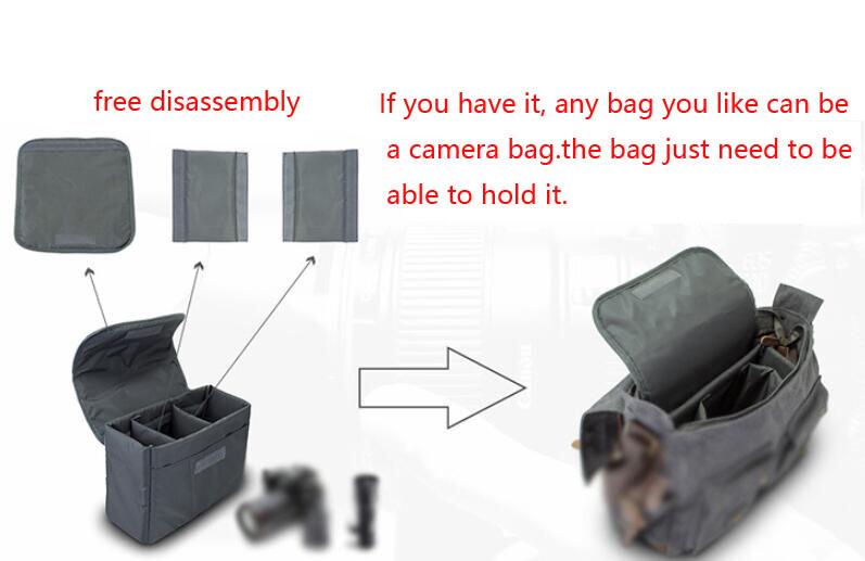 Camera Insert Liner Padded Protective Cover SLR Pouch DSLR Lens Case Storage Bag