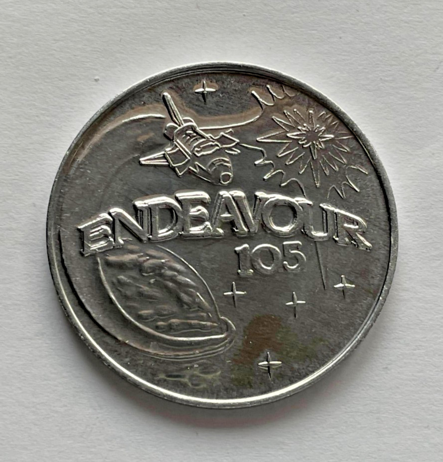 NASA ENDEAVOUR Space Shuttle STS-127 coin token Aluminum