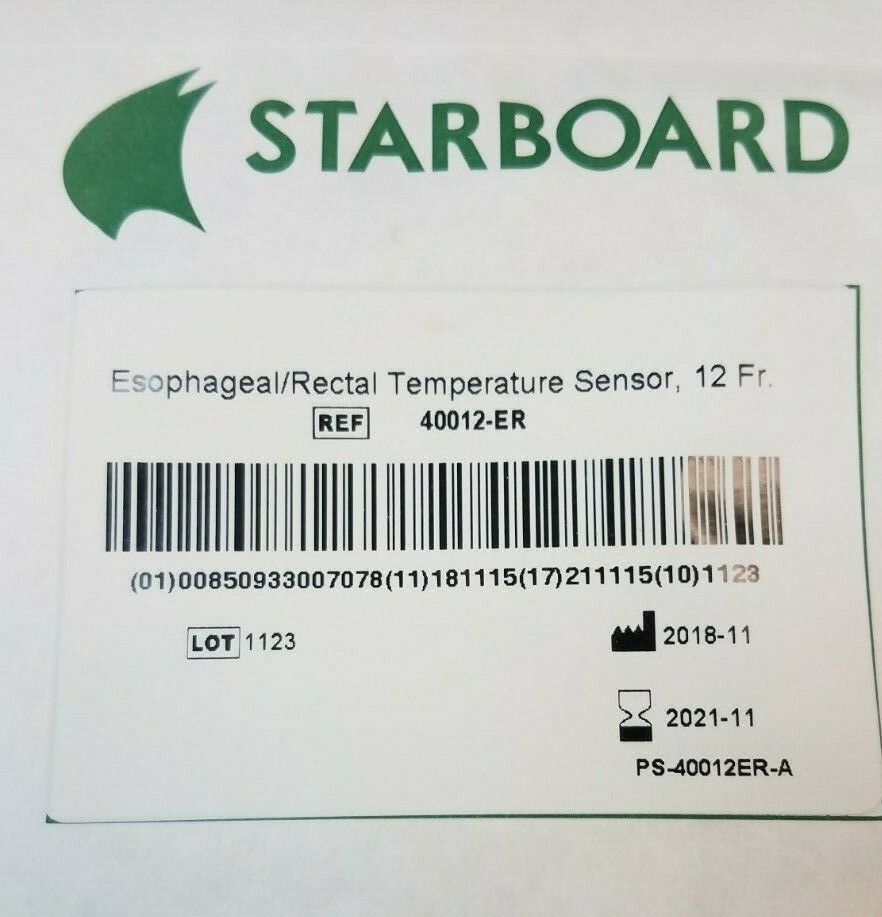 (N) Starboard Esophageal / Rectal Temperature Sensor, 12Fr. Ref: 40012-ER (D012)