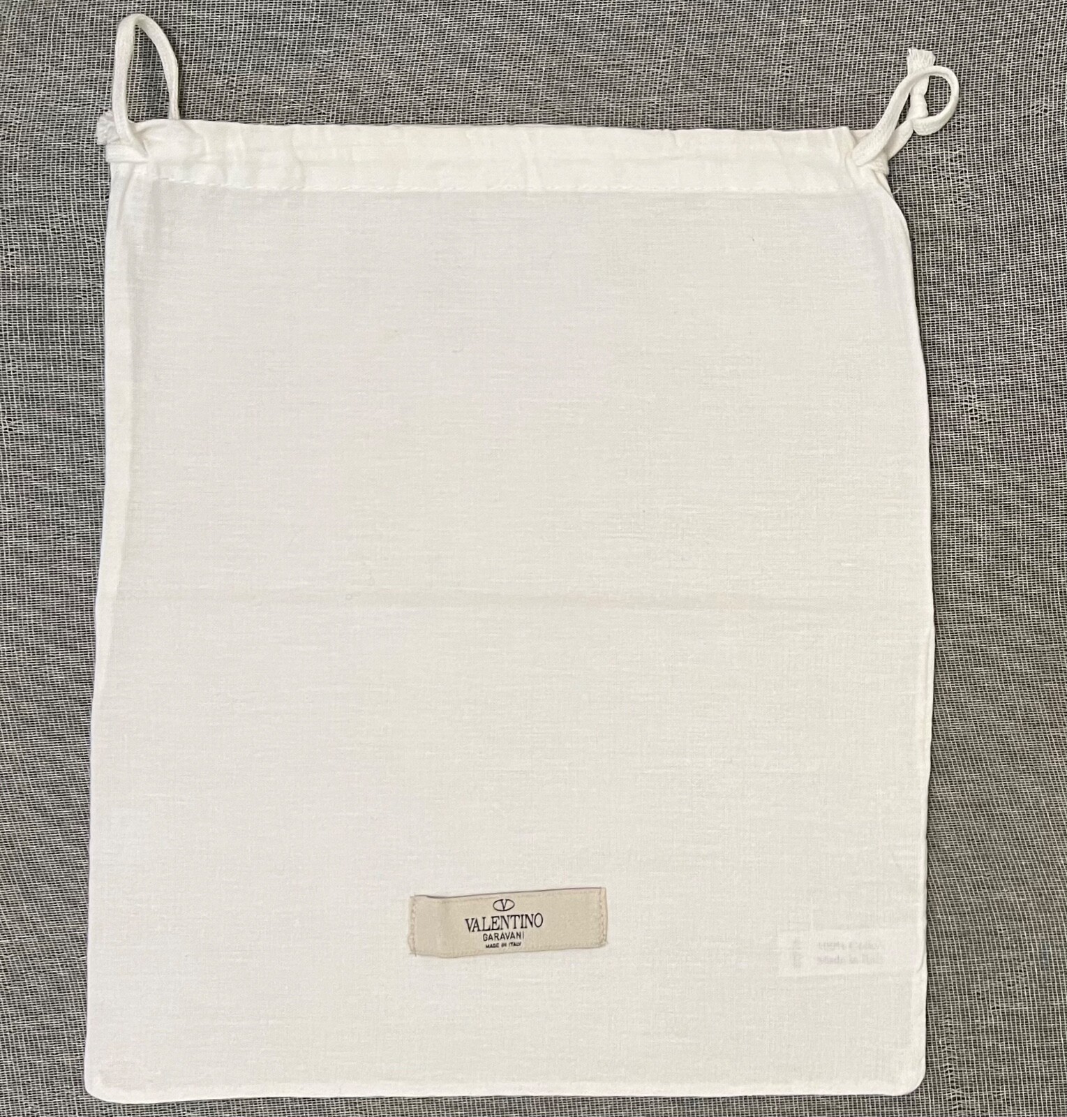 Valentino Dust Bag White Travel Storage Drawstring Pouch Authentic 11x13 Italy❤