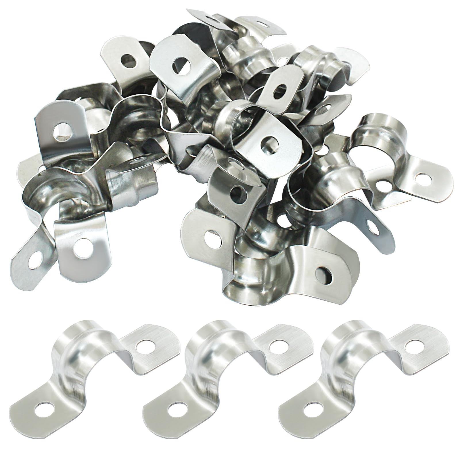 25 Pack M12 Rigid Pipe Strap, Suitable for Less than 1/2 Inch Stainless Steel...