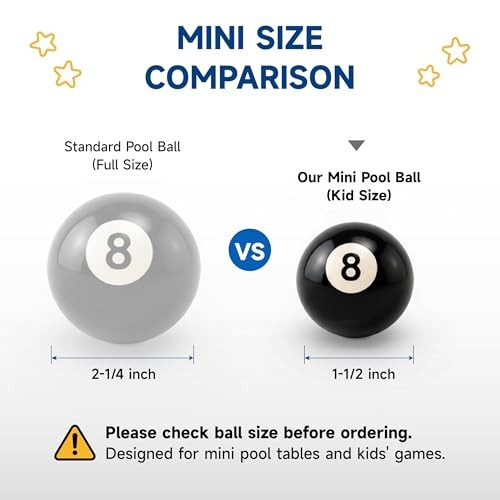 Mini Billiards Pool Ball Set 1.5 Inch - Mini Pool Table Balls Set with