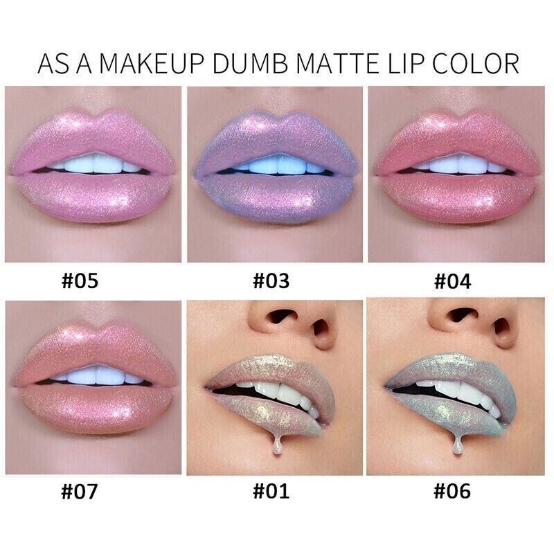 HANDAIYAN Glitter Liquid Lip Gloss Crystal Laser Mermaid Holographic Lipstick
