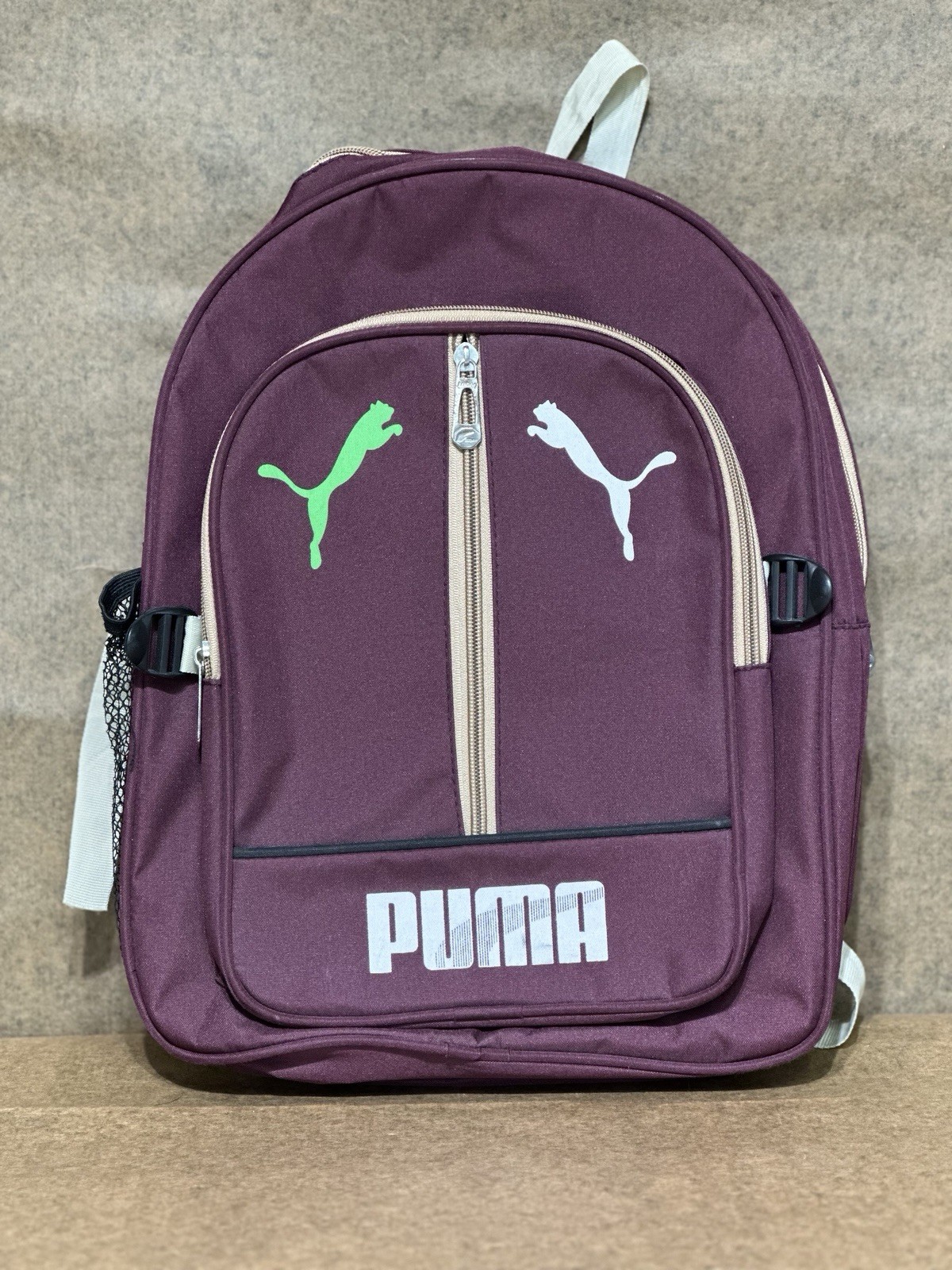 Puma Green, White And Maroon Backpack, New Without Tags