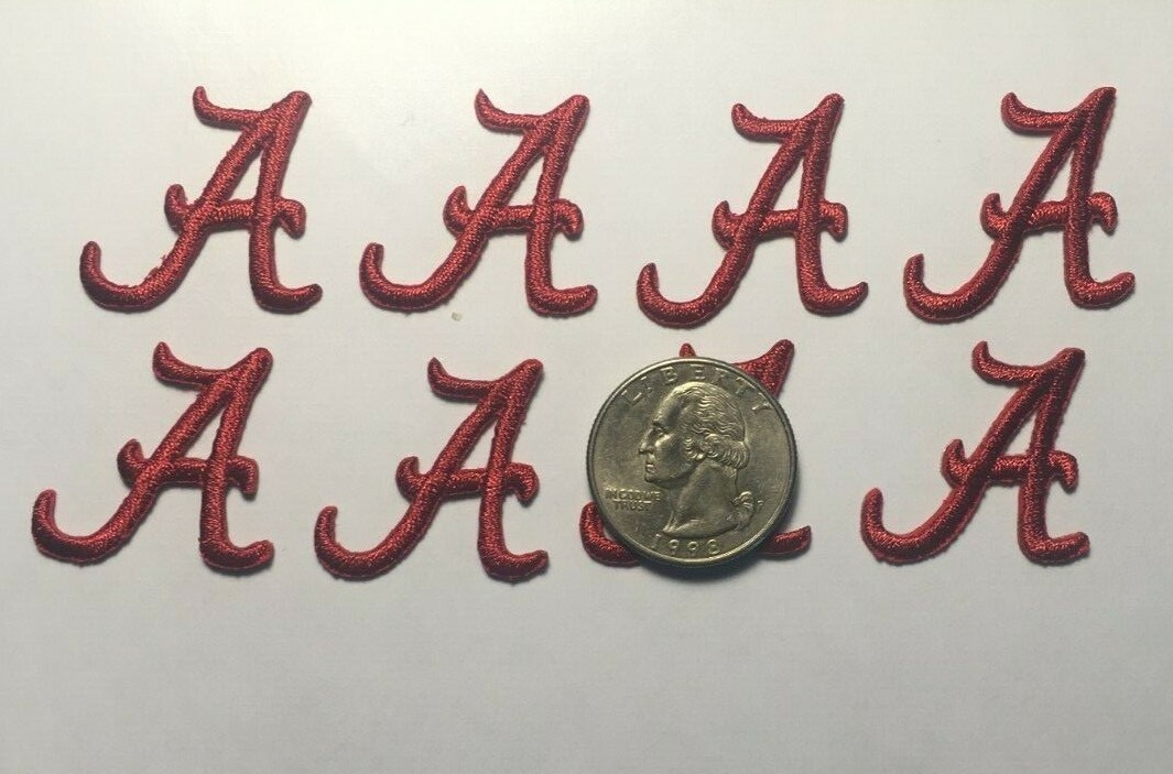 alabama a patches crimson tide patch A logo A embroidery iron on a patch 8 pcs.