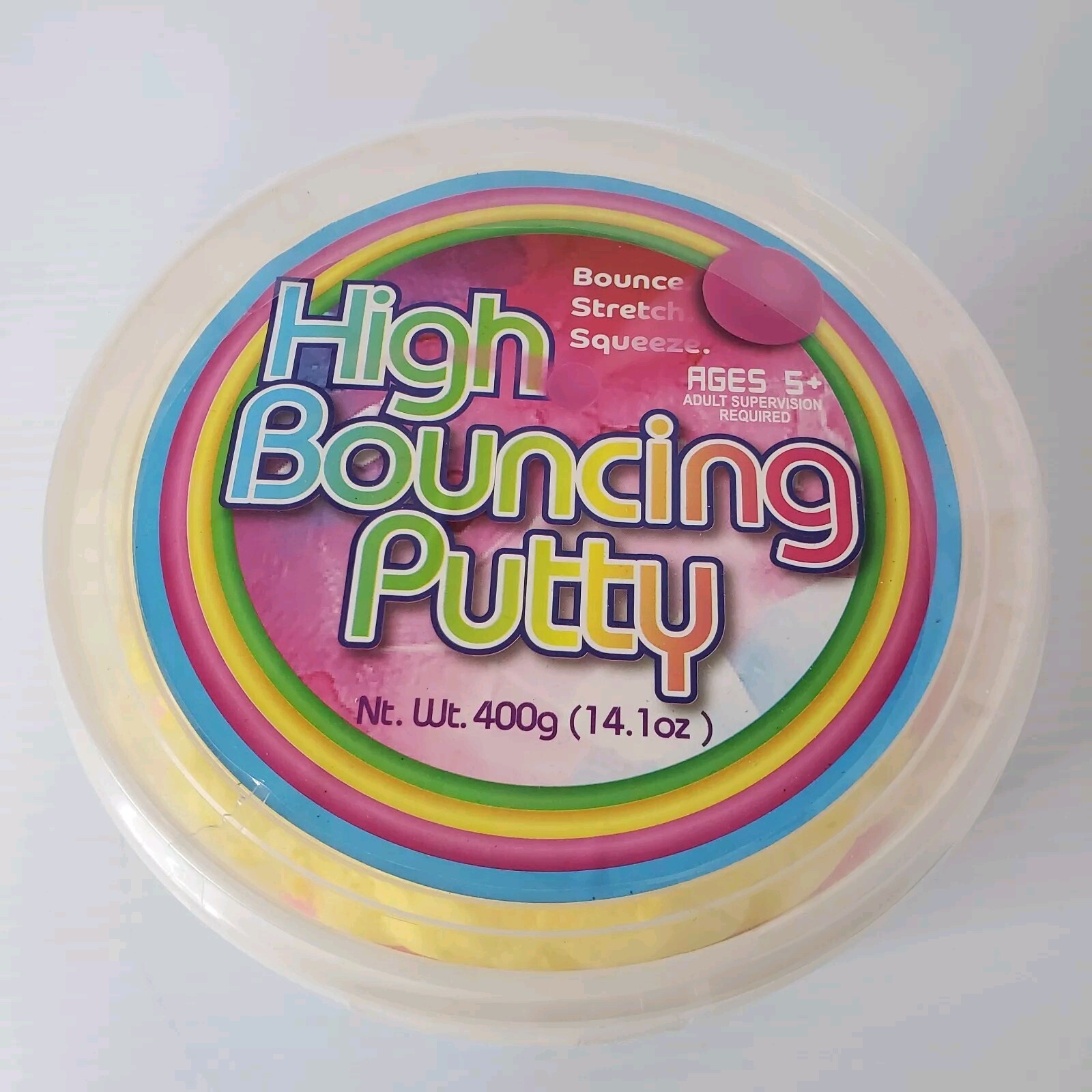 High Bouncing Putty 14 Oz Bucket Kids Toy Rainbow Multicolor