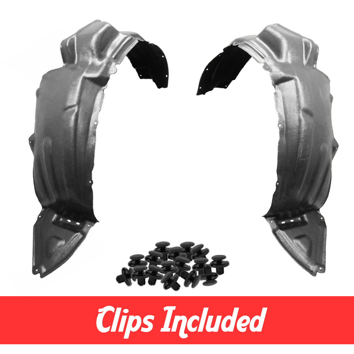 Driver & Passenger Side Fender Liner Set w/ Clips For 2006-2010 Toyota Sienna