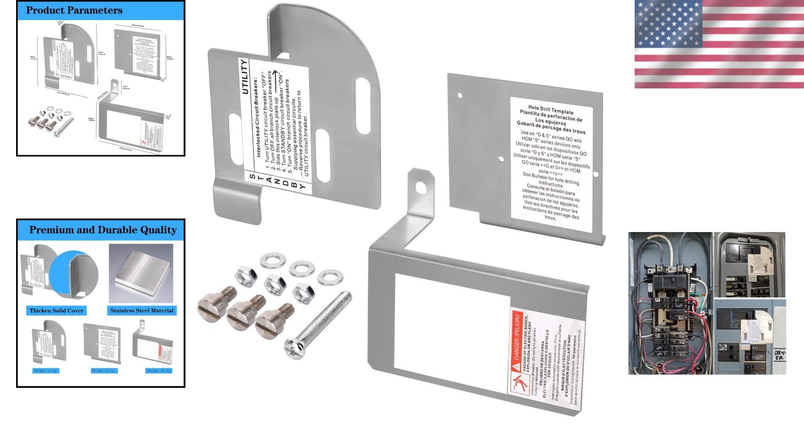 Homeline Generator Interlock Kit 150A-225A - Safe Connection for Generators