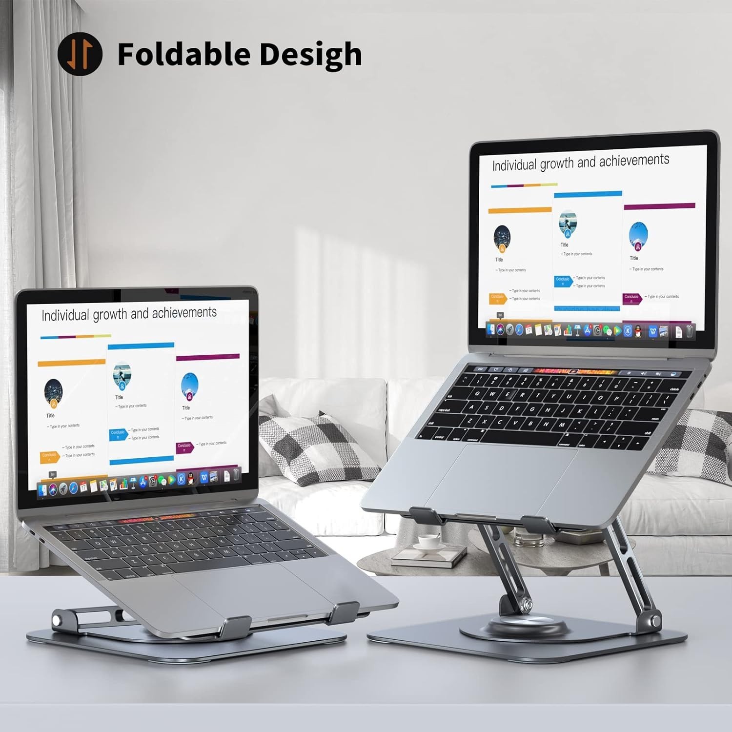 Laptop Stand for Desk, Adjustable Computer Stand with 360° Rotating Base, Erg...