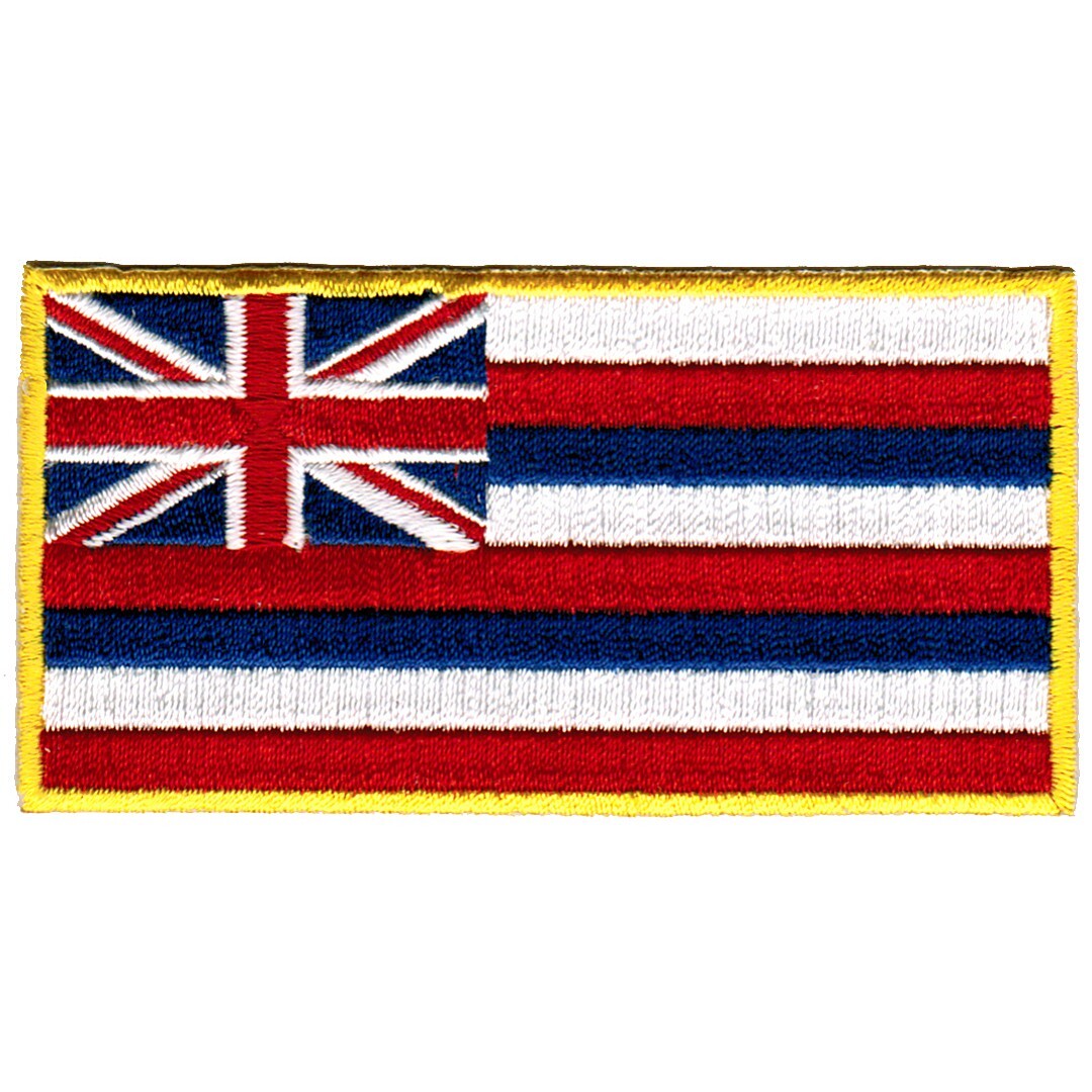 HAWAII STATE FLAG PATCH embroidered iron-on HAWAIIAN ISLANDS HI MAUI KONA OAHU