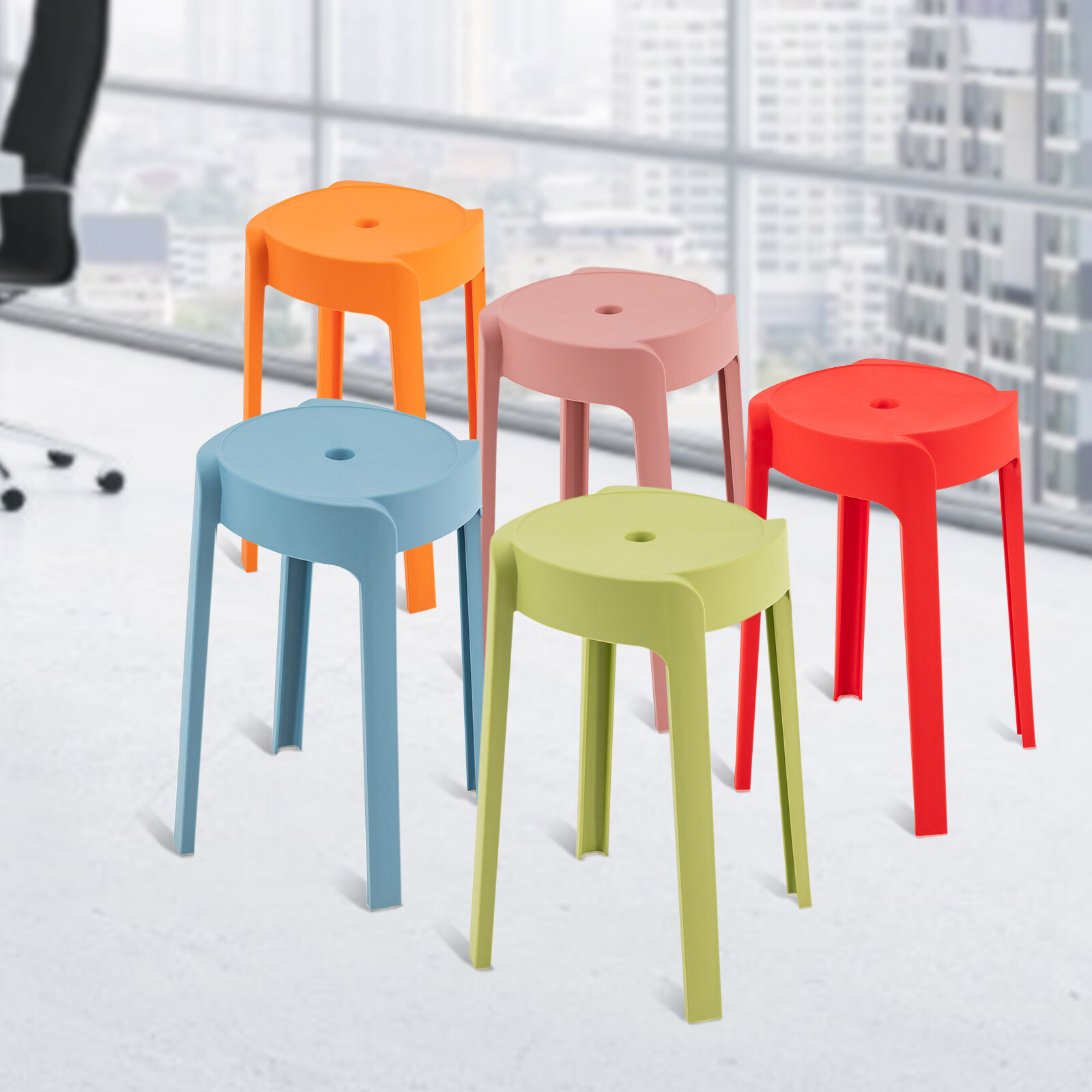 Plastic Stool Adult Thickened Bench Home Living Room Stacking Dining Table New