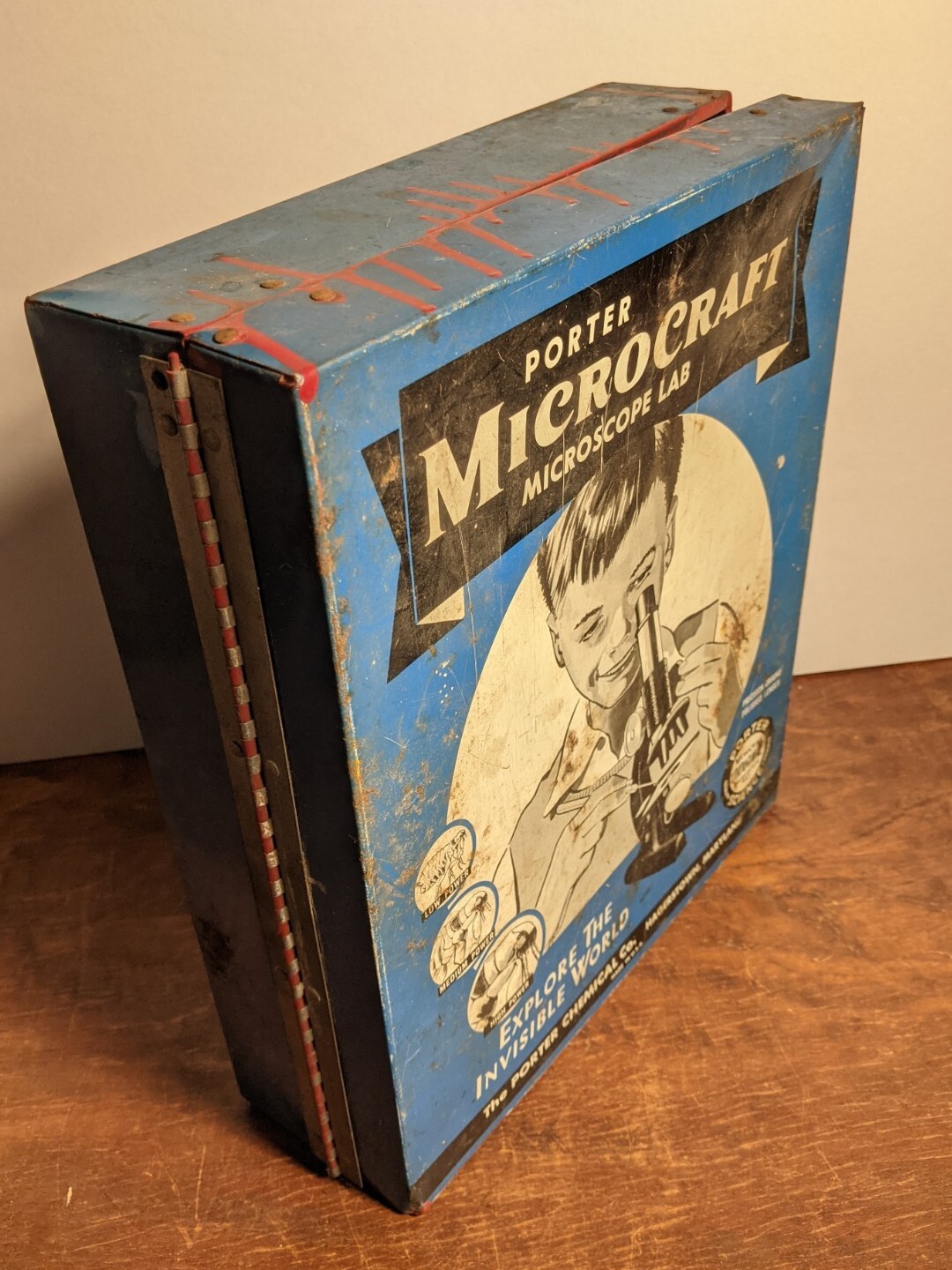 Vintage Porter MicroCraft Microscope Lab -- BOX ONLY --Science Biology Ecology