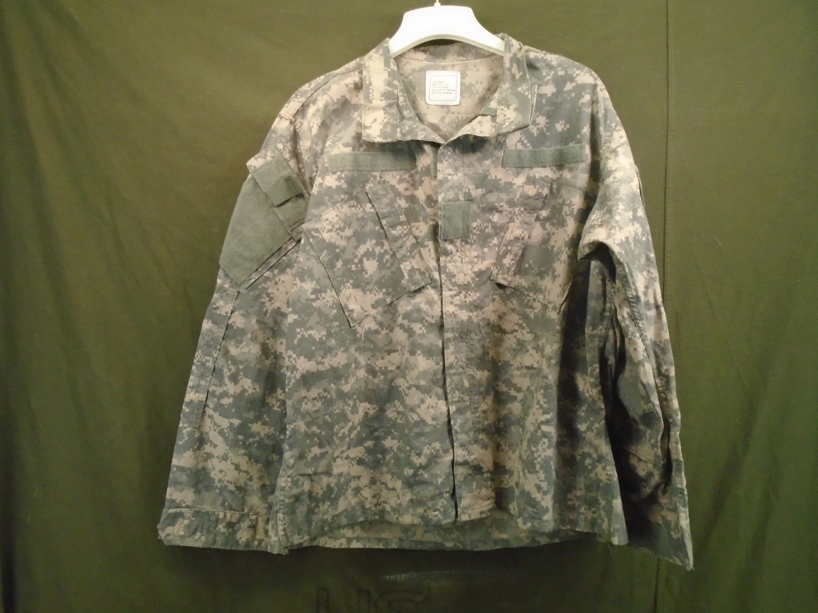 US Military Army Combat Uniform ACU Coat FR Shirt Gray Large Regular 2005 272-P