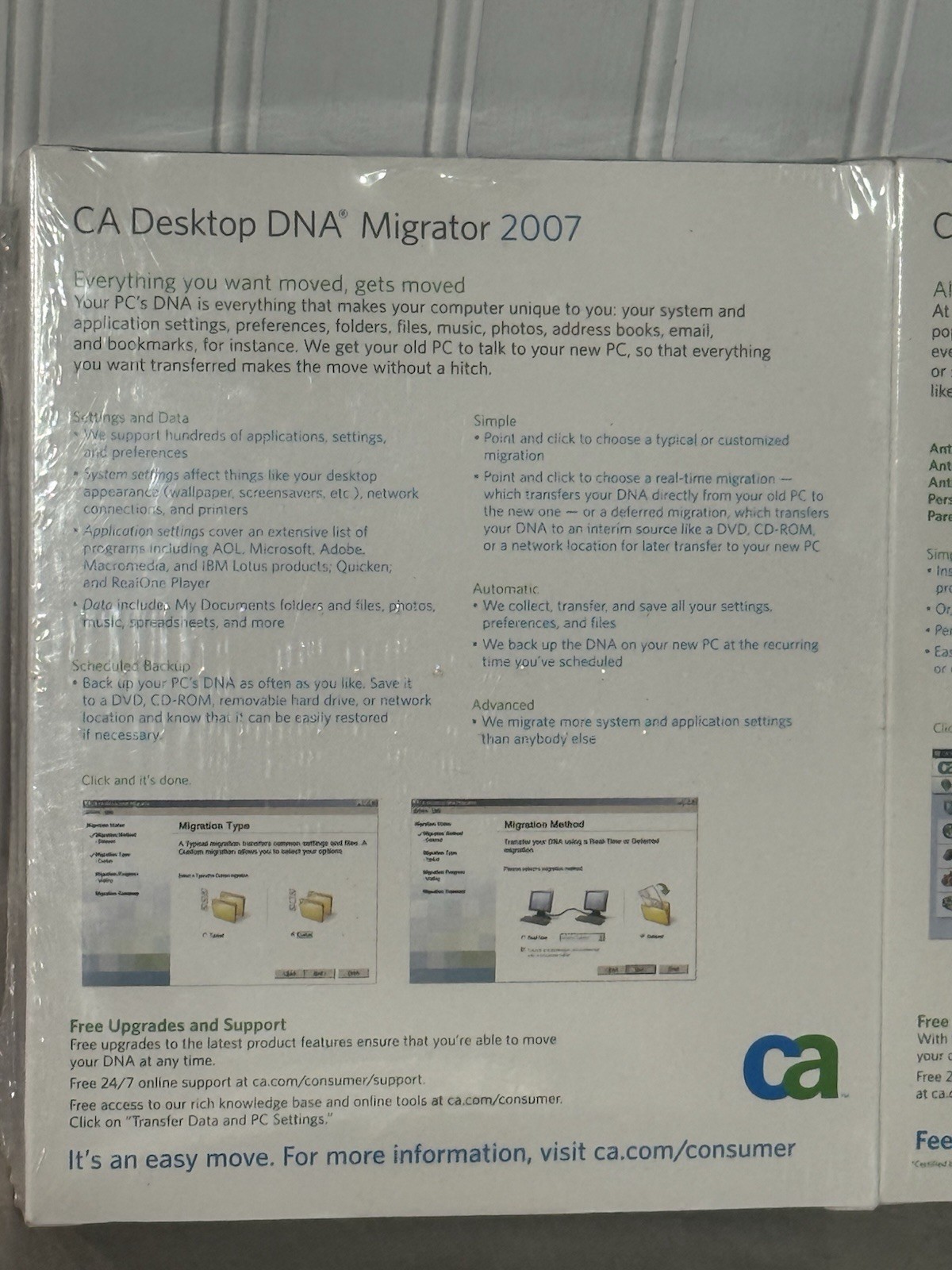 CA Desktop DNA Migrator & Internet Security Suite 2007 Version Vintage
