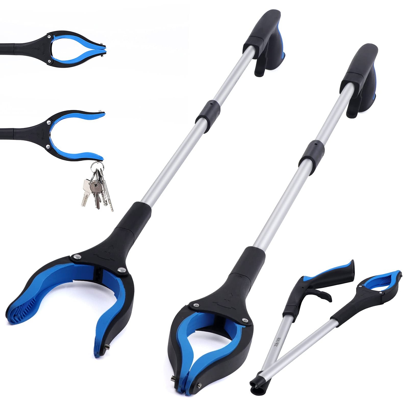 2-Pack Grabber Reacher Tool, 32 Inch Extra Long Steel Foldable Pick Up Stick wit