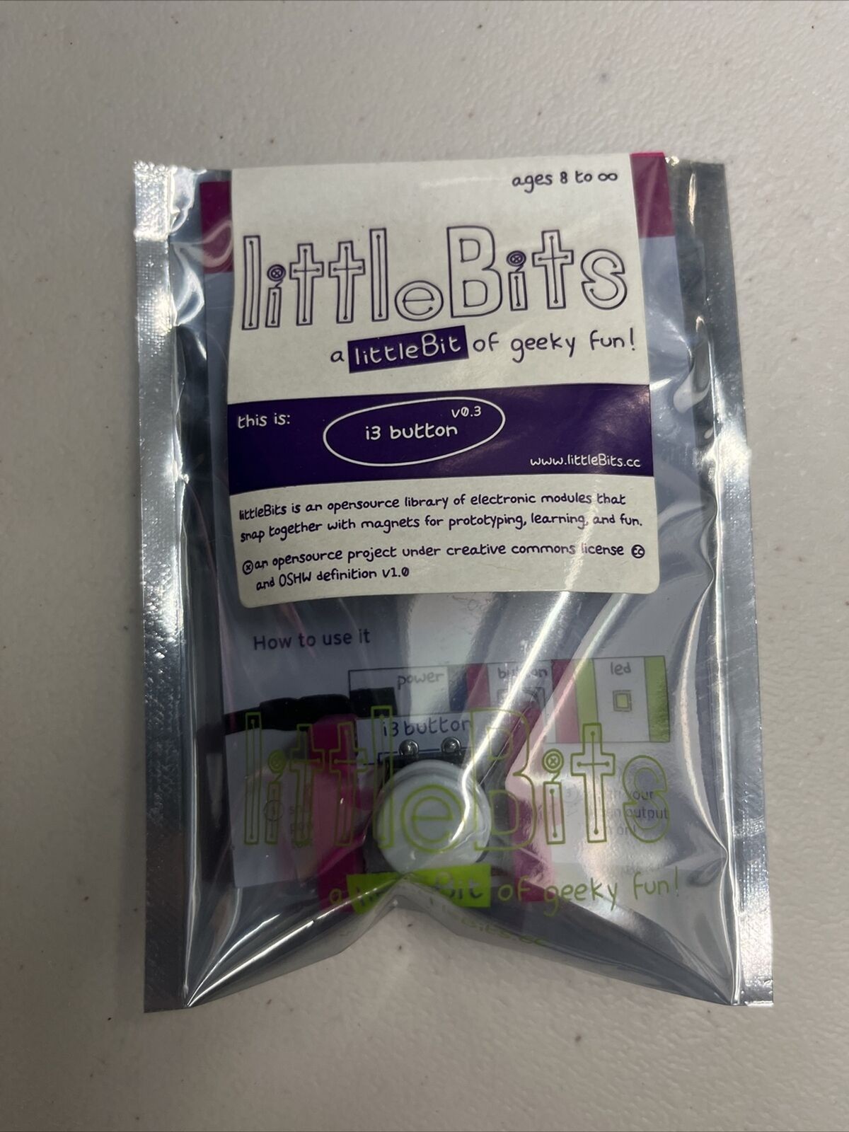 littleBits Electronics Button i3 Button NEW SEALED