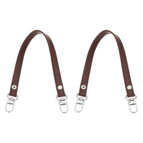 Leather Purse Handle Strap, 2 Pcs Leather Purse Strap 13 Inch Dark Brown