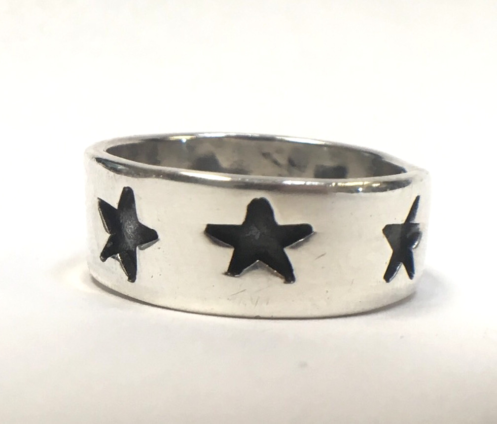 UNISEX MENS STERLING SILVER 7 STAR RING MANS BAND SZ 9.5 ETERNITY STYLE LADIES