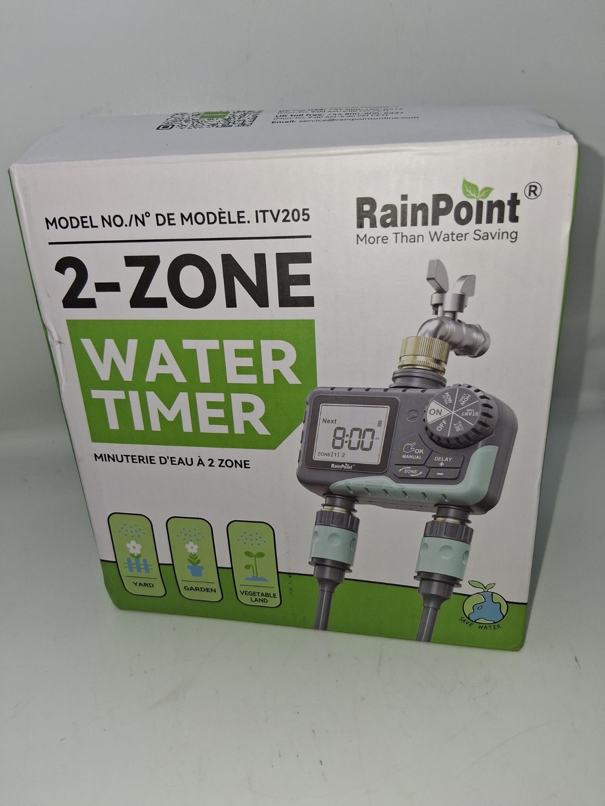 RAINPOINT 2 Zone Sprinkler Timer Brass Water Timer Irrigation Controller