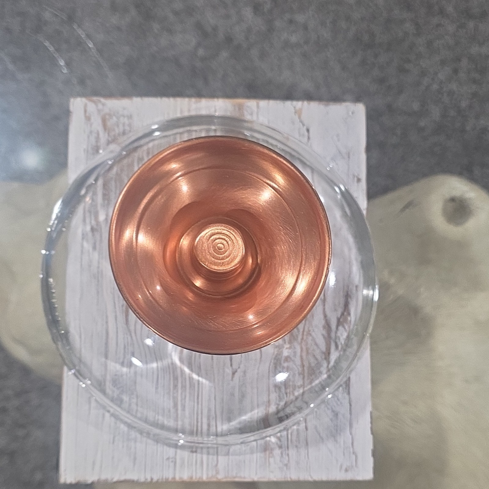 Copper Metal Yo-Yo Modern Design with Clear Elements