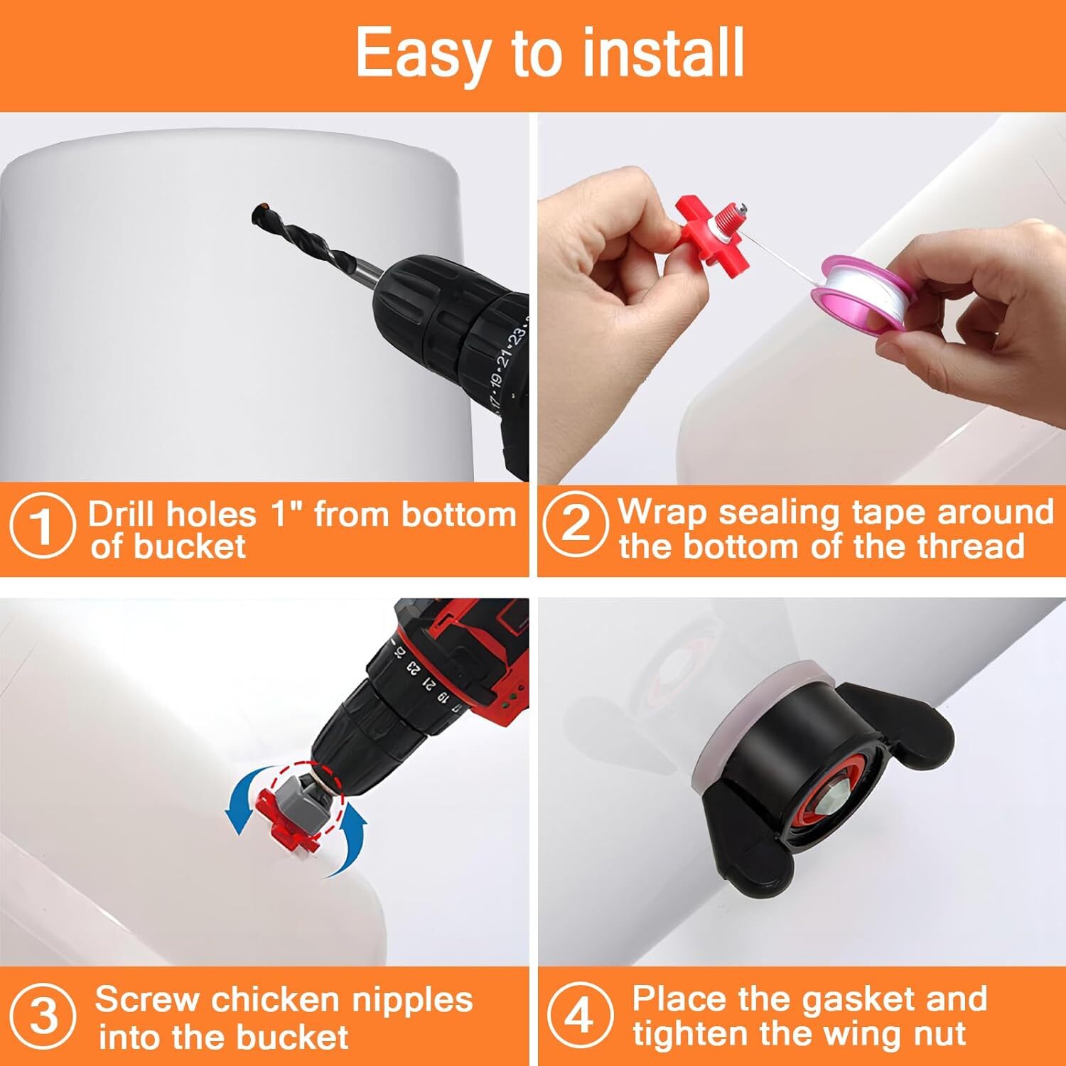 20× Chicken Nipples Automatic Waterer Poultry Drinker Hen Duck Quail Drinking US