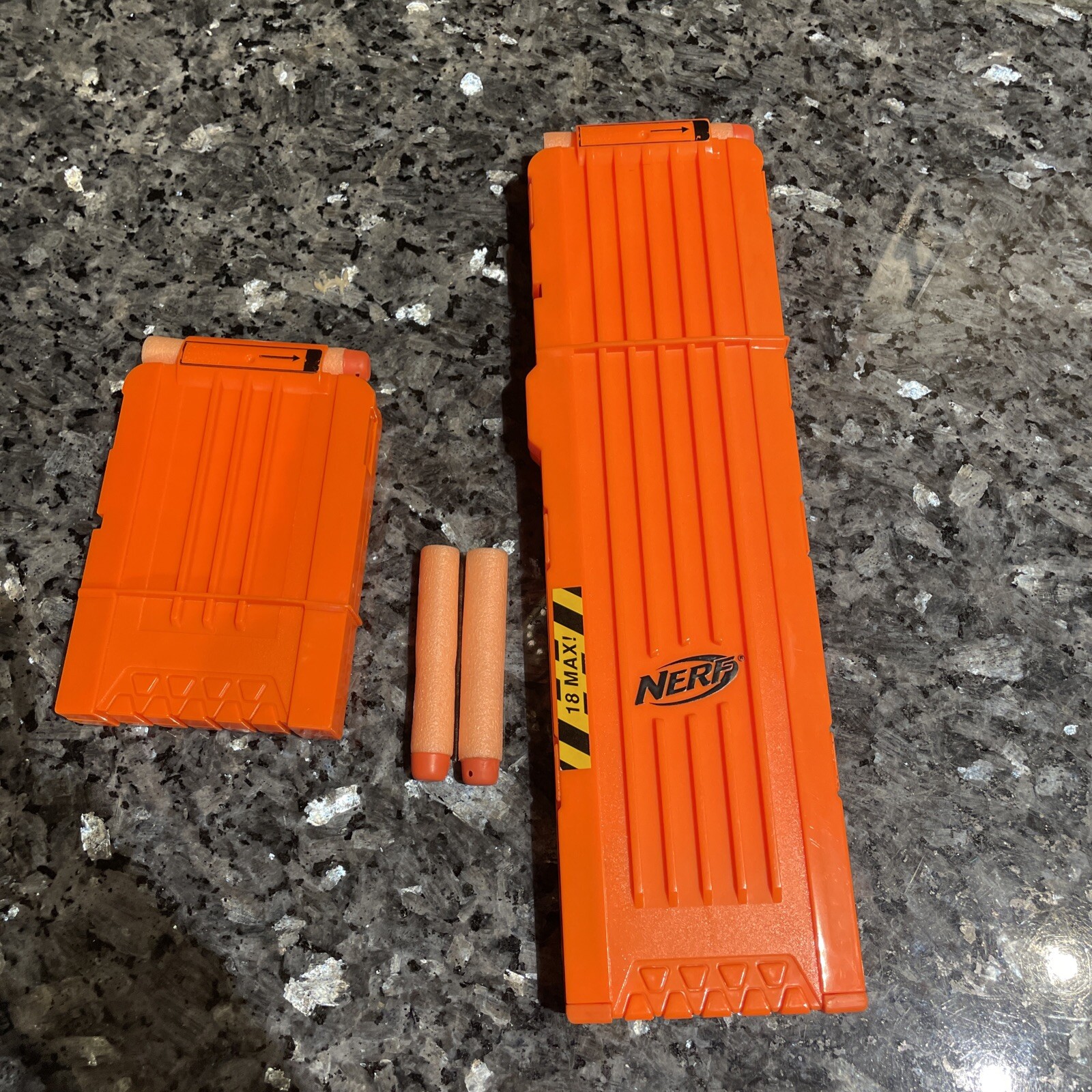 Lot Of 2 Magazines - Nerf Dart Gun 18 + 6 Round Ammo Clip N Strike