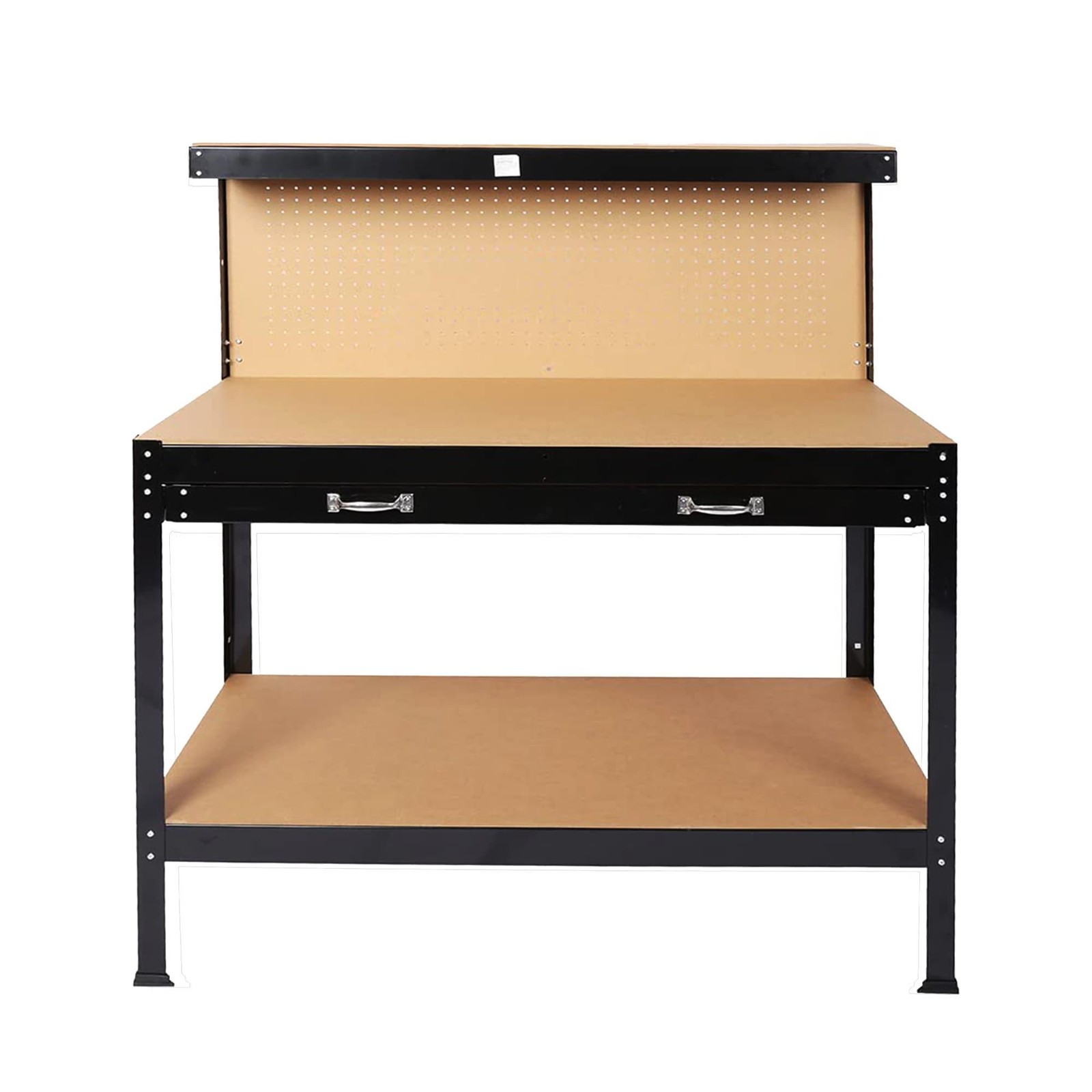 63" Tools Cabinet Working Tables Tool Storage Workshop Drawers and Pegboard