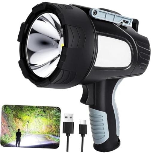 Rechargeable Spotlight Flashlight, 99,000 Lumen Super Bright Led Spotlight