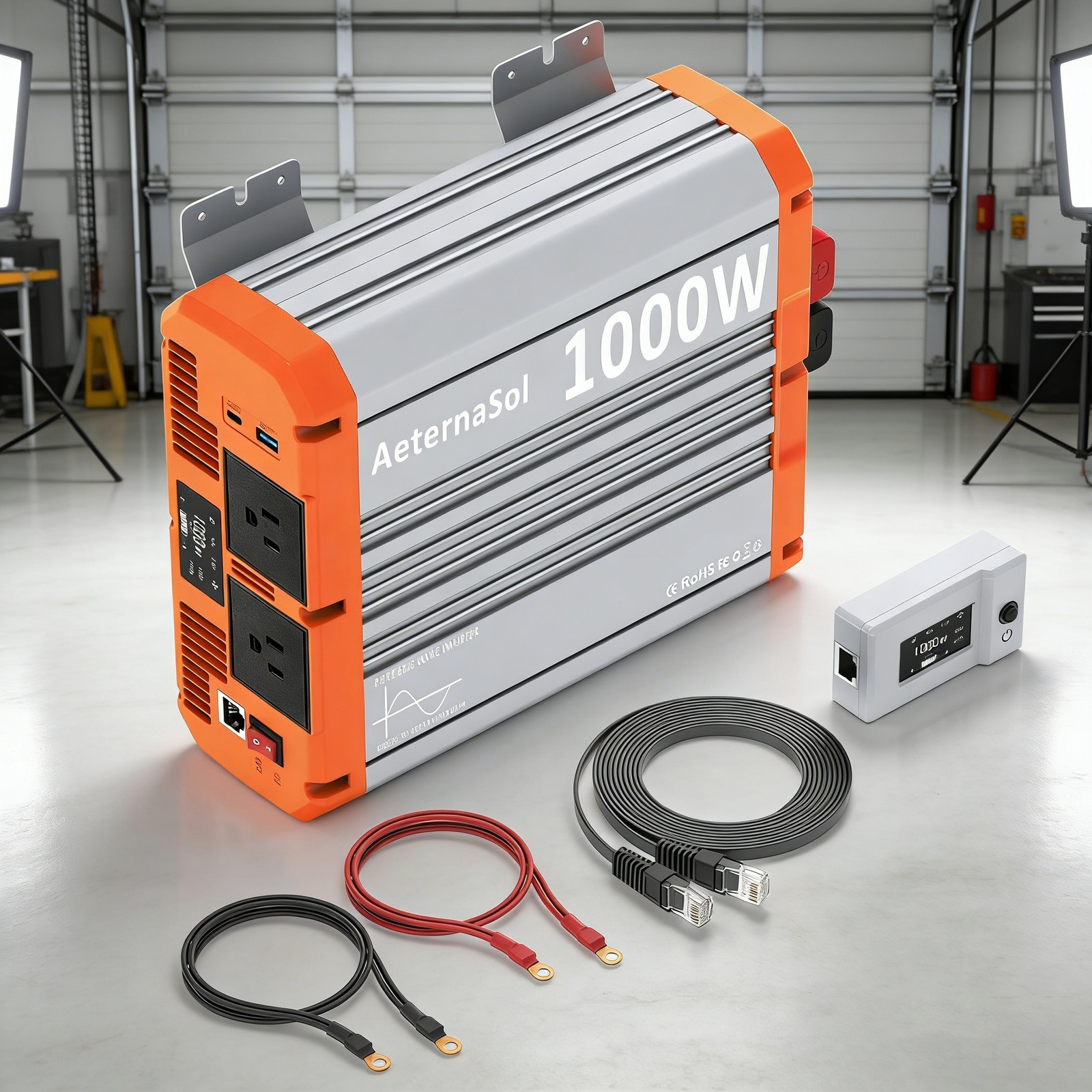 1000W Pure Sine Wave Inverter 12V DC to 110V 120V AC Converter Power US 3AC CAR