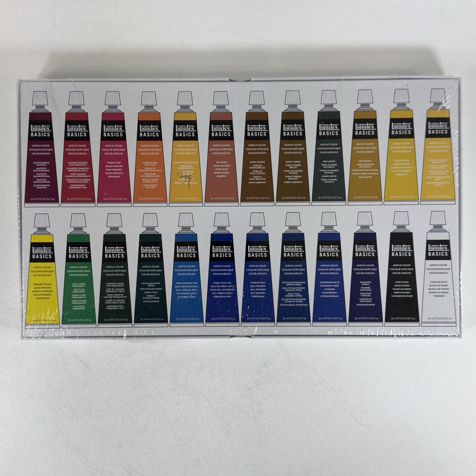 NEW Liquitex Basics Acrylic Paints 24 Tube Color Box Set of 22ml Art Paint