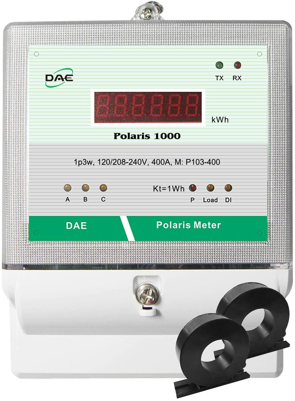 DAE P103-400-S KIT, UL, kWh Smart Submeter,1P3W(2H1N), 400A, 120/240V, 2 CTs