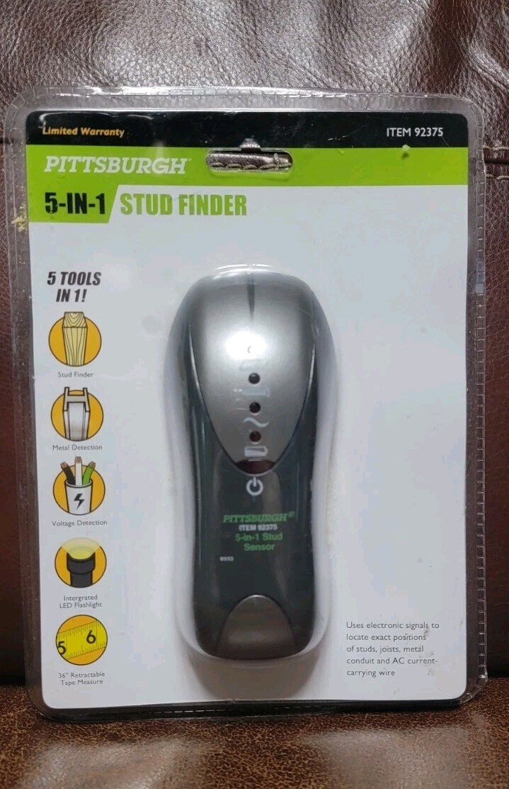 Pittsburgh 5 In 1 Stud Finder Wood Metal Studs Power Conduit Buzzer USA Seller