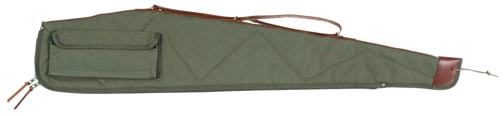 Bob Allen 14536 Canvas Rifle Case 40" Green Canvas w/ Quilted Flannel Lining Lea