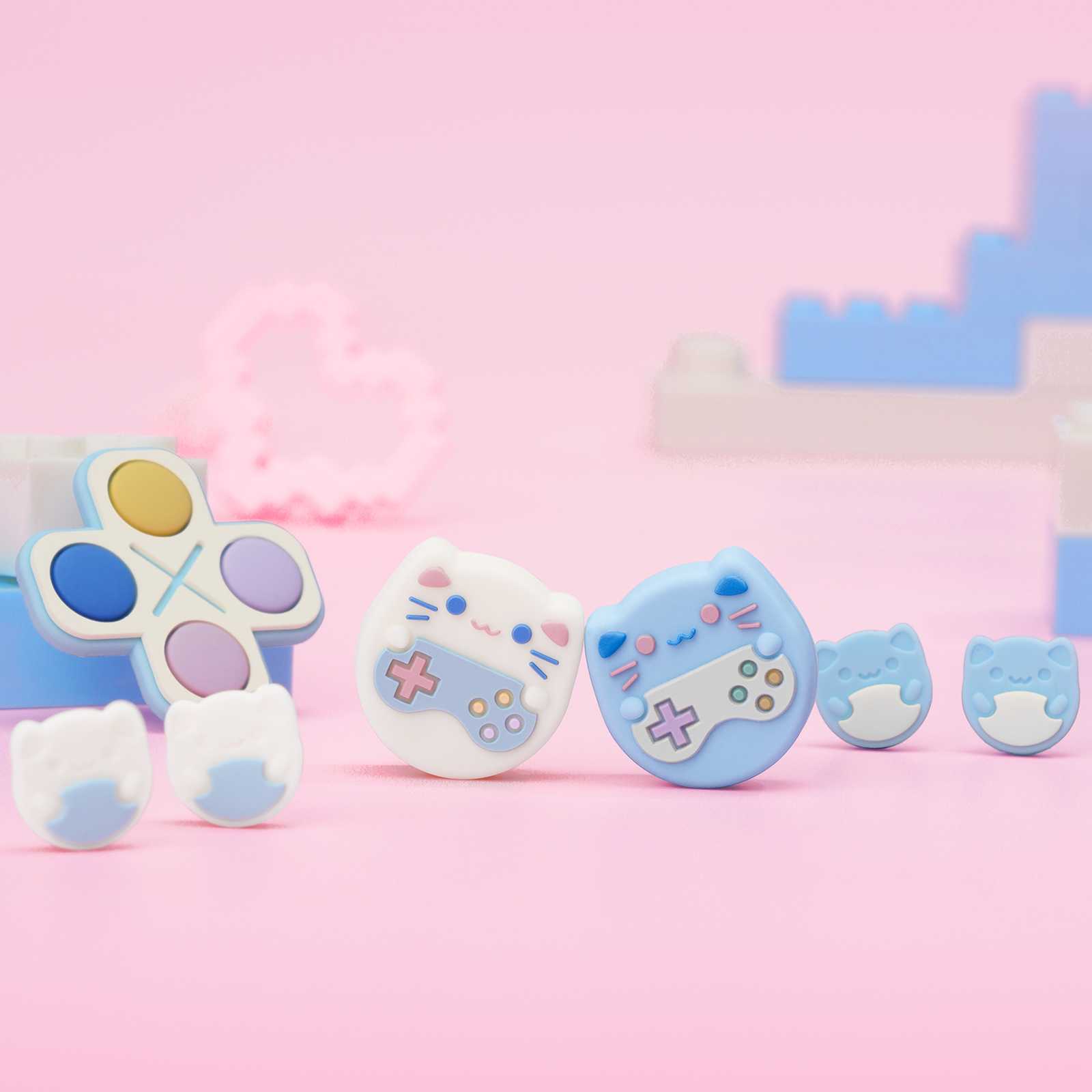 GeekShare D-Pad Button Caps & Thumb Grips for Nintendo Switch/ OLED Game Cat