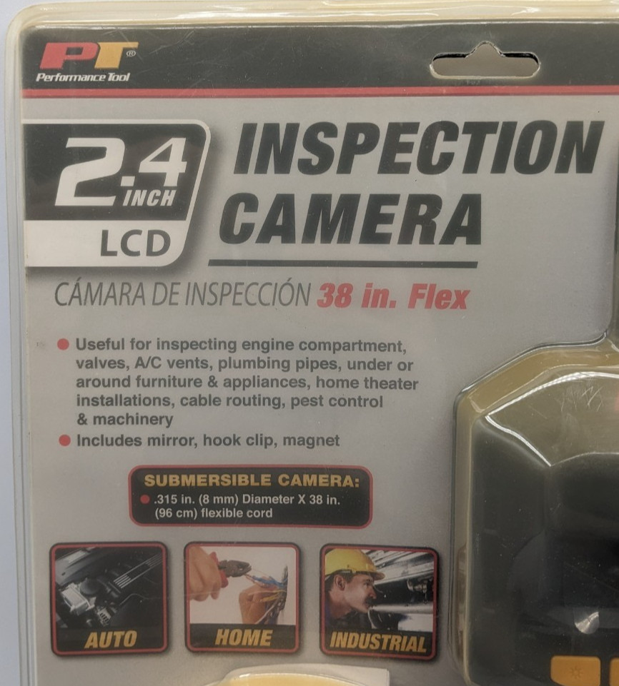 PT Performance Tool 2.4" LCD Inspection Camera w/ Batteries W50145 Sealed