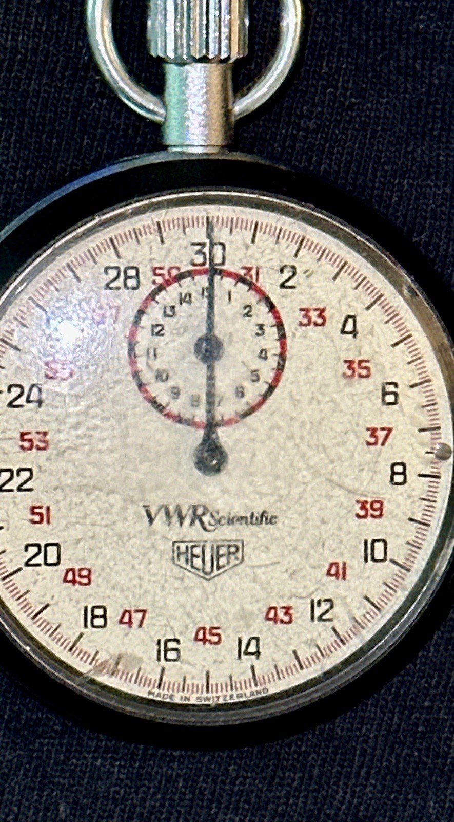 Antique Heuer Fisher Stopwatch 7700 Vintage Swiss Works 7 Jewels