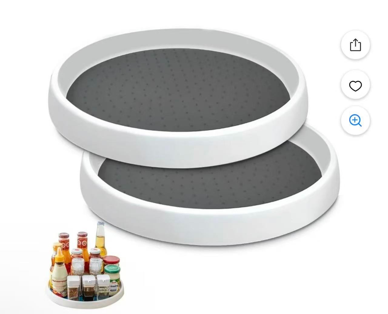 10'' Lazy Susan Cabinet Organizer & Storage for Pantry, Rotating Spice Rack Turn