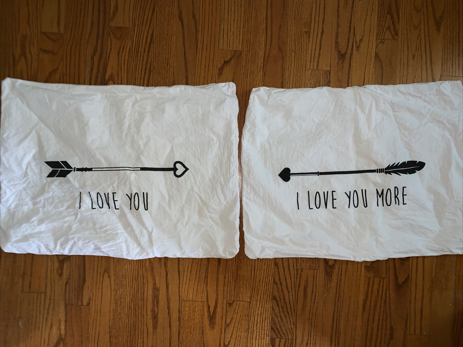 SET Sleeposophy Standard Pillow Cases Arrow I Love You LOVE YOU More ❤️tb5m20