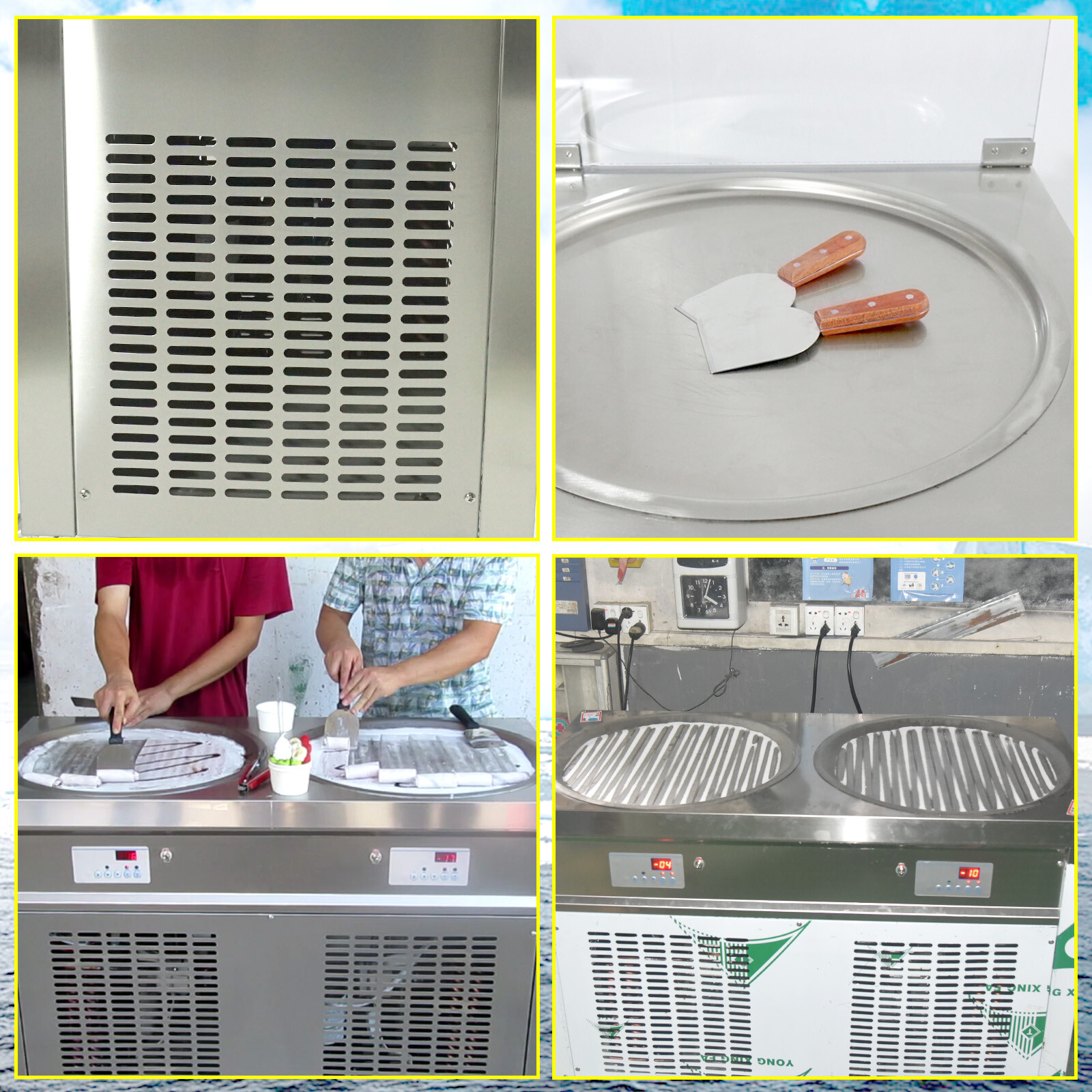 Kolice ETL commnercial 22" double round pans fried ice cream machine