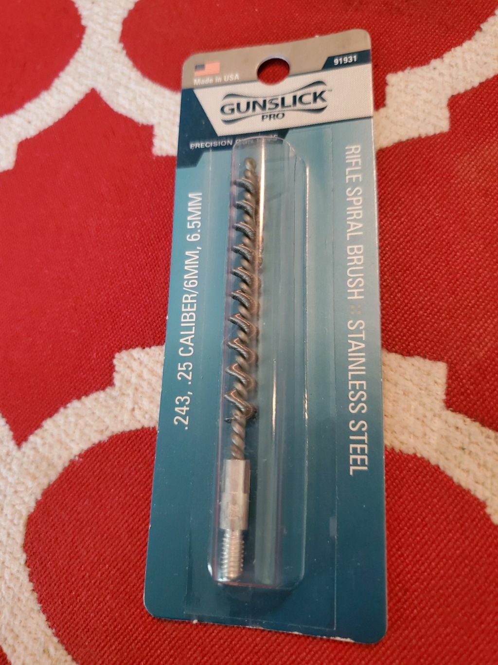 Gunslick Pro Rifle Bore Brush .243,25,6.5MM Caliber Spiral Stainless Steel New