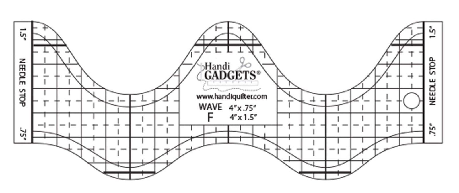 HQ Wave F 4-Inch Longarm Template by Handi Gadgets