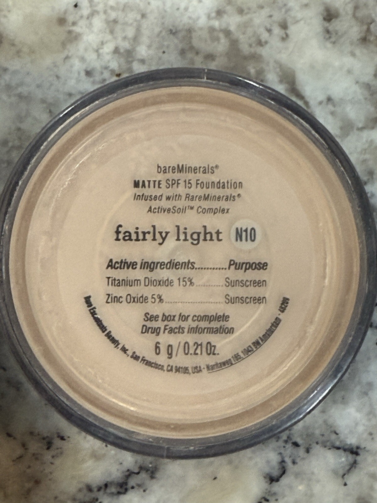 Bare Minerals Fairly Light Powder. Free Shipping.