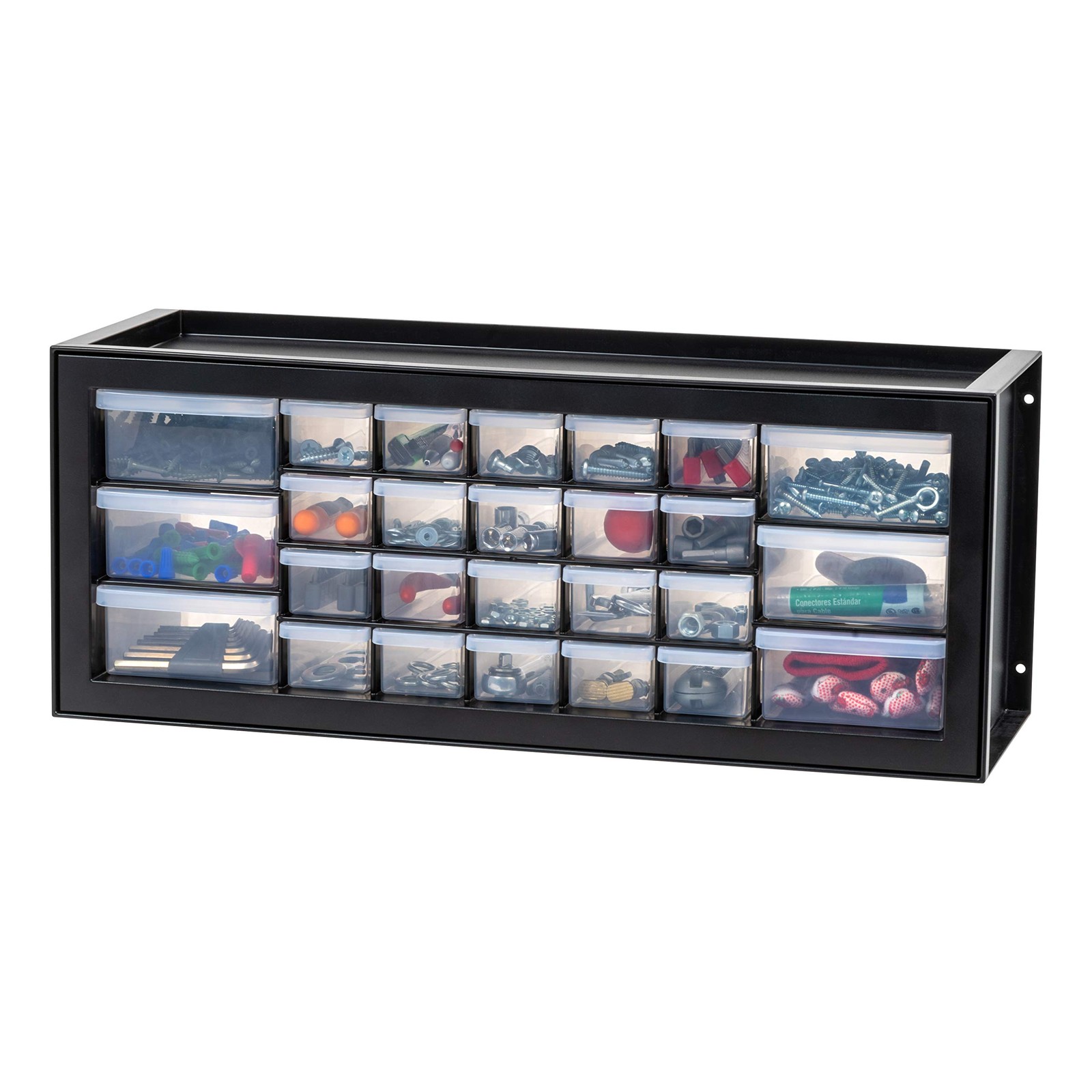 IRIS USA Plastic Storage Drawers, Made in USA, 26-Drawer 26 Drawer, Black